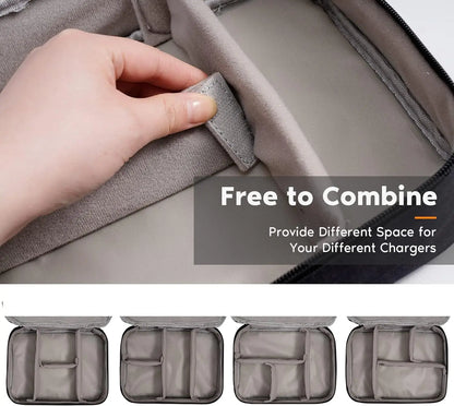 Leather Cable Storage Bag Waterproof Organizer