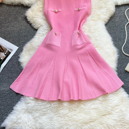 Pleated A-Line Summer Dress for Women
