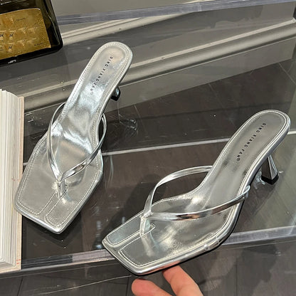 Women's Summer High Heel Flip Flops Sandals