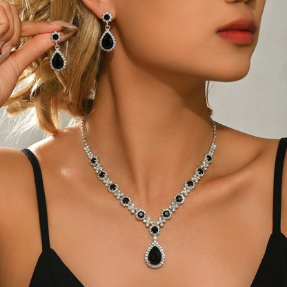 Water Drop Necklace and Earrings Set for Women