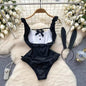 Women Transparent Lace Up Halter Bodysuit Romper