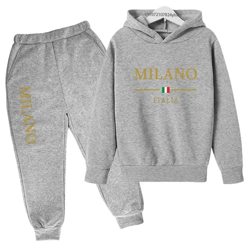Kids Pullover Hoodie and Pants Tracksuit Set