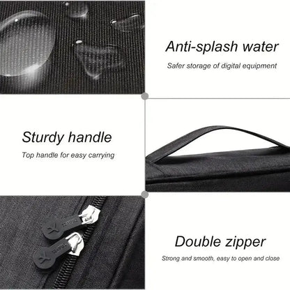 Leather Cable Storage Bag Waterproof Organizer