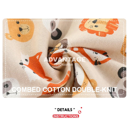 Kiddiezoom Cartoon Baby Bodysuits 100% Cotton 4pcs