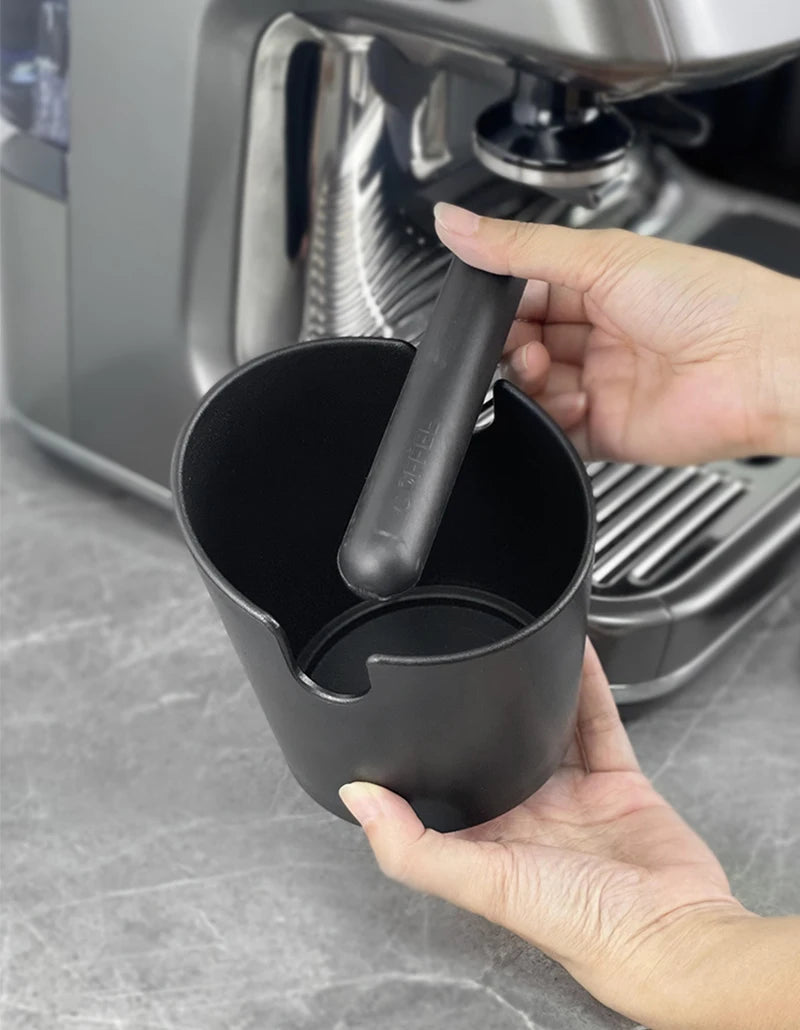 Coffee Knock Box Black ABS with Detachable Knock Bar