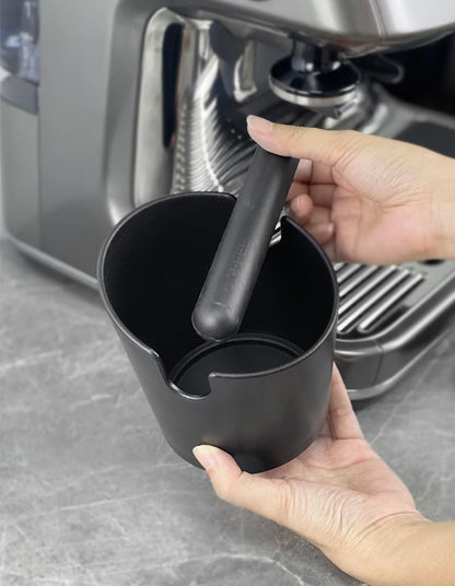 Coffee Knock Box Black ABS with Detachable Knock Bar