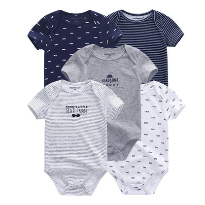 Kiddiezoom Cartoon Short Sleeve Baby Bodysuits 100% Cotton