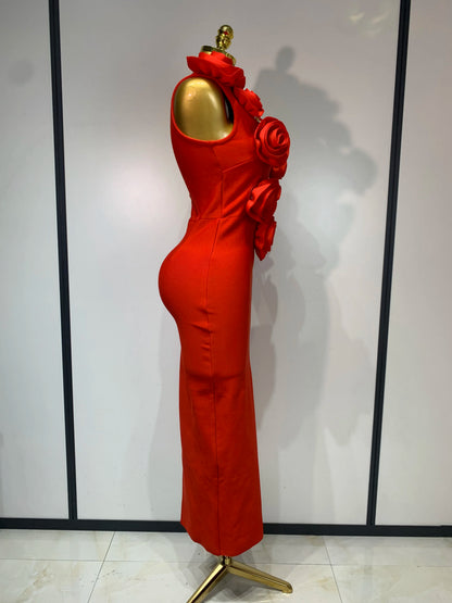 3D Flower Sleeveless Bodycon Bandage Dress Women