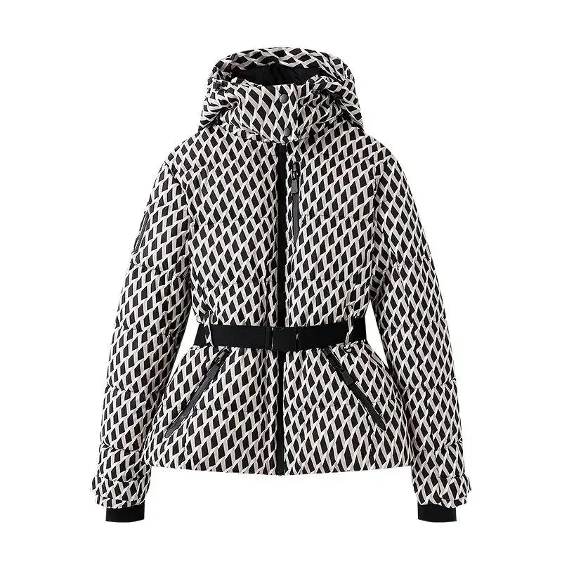 Women's Hooded Padded Winter Parka with Belt
