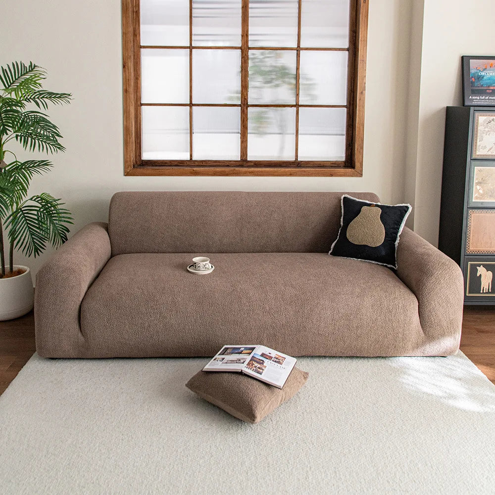 Adjustable Velvet Sofa Cover for L Shape Couch