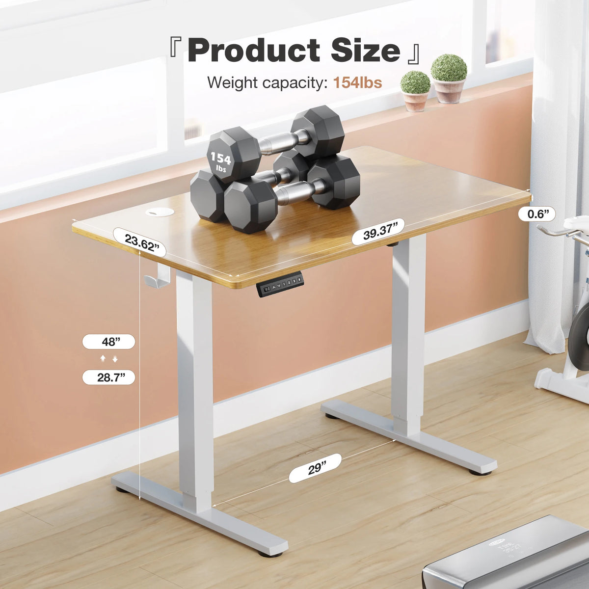 JHK Electric Height Adjustable Standing Desk 40x24 Inch