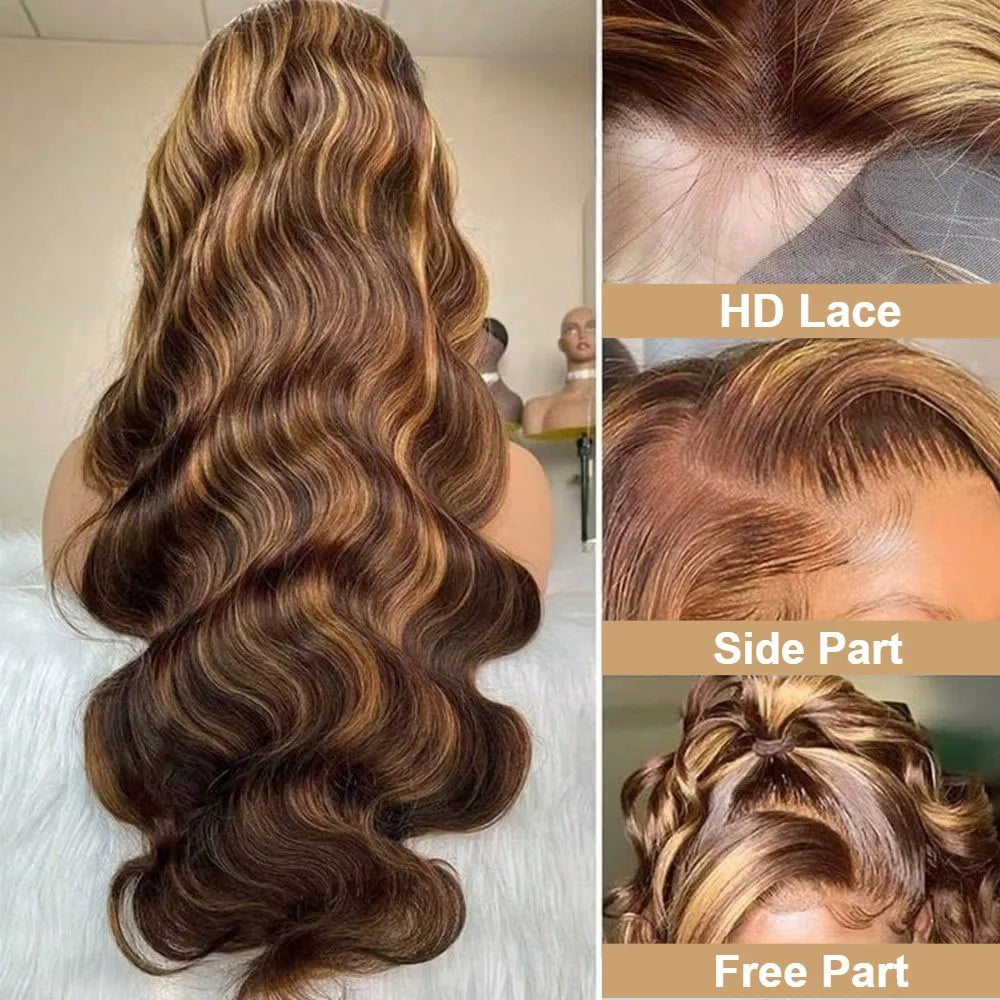 30 Inch Honey Blonde Ombre Lace Front Wig Human Hair