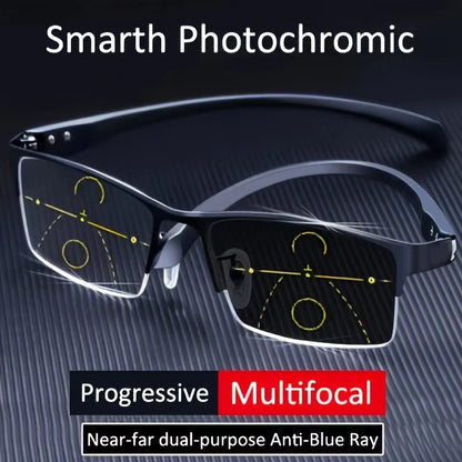 Color-Changing Half-Frame Reading Glasses in Alloy