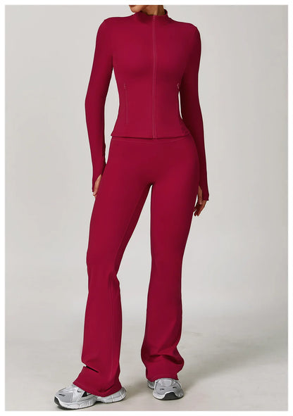 Yoga Suit Sports Set for Women Long Sleeve Athletic Wear