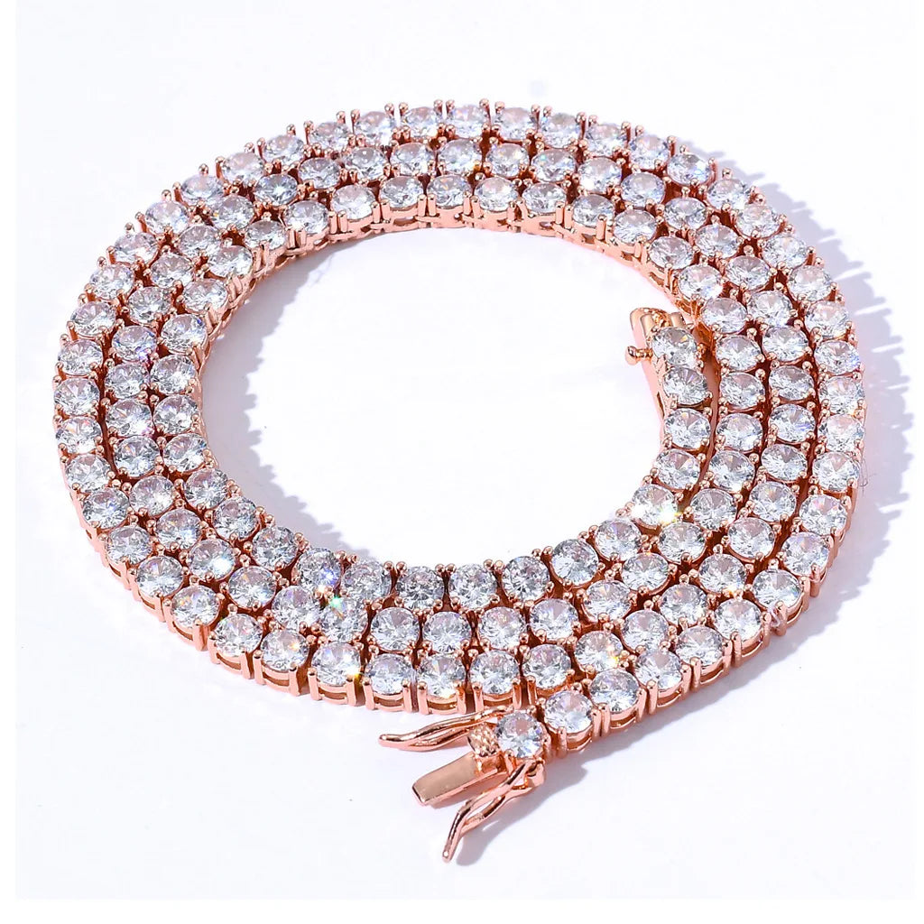 Moissanite Tennis Bracelet 2-6.5mm Rose Gold Silver