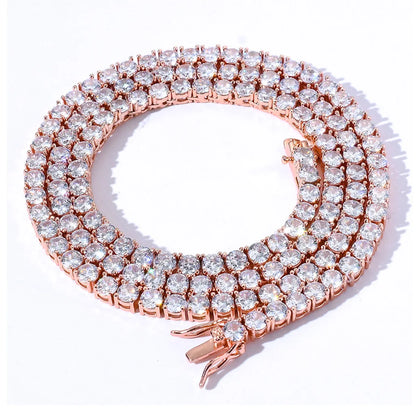 Moissanite Tennis Bracelet 2-6.5mm Rose Gold Silver
