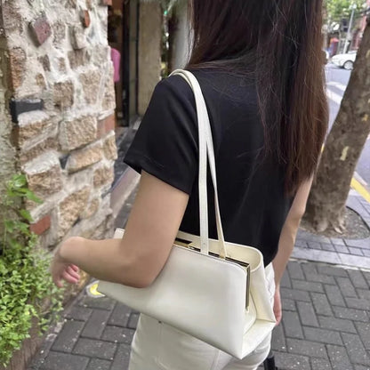 Luxury Pu Leather Shoulder Bag with Magnetic Clip
