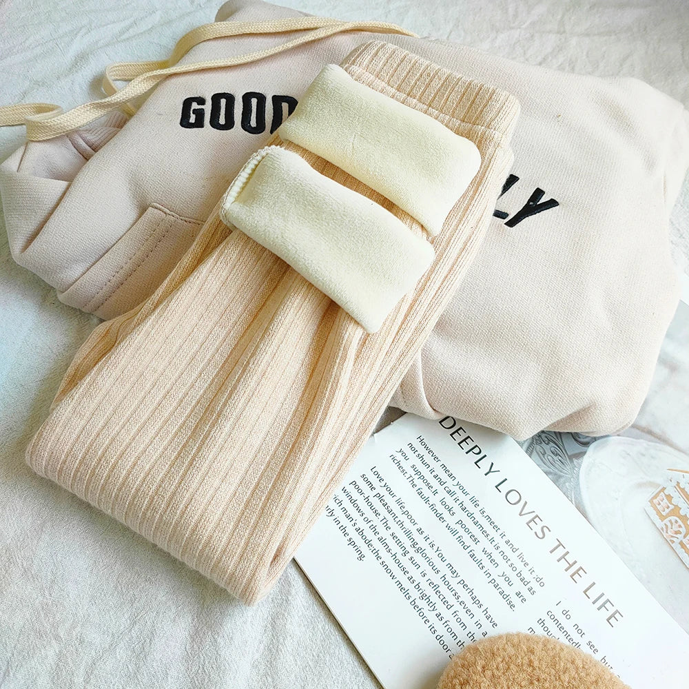 Warm Cashmere Pants for Girls Plus Velvet Trousers