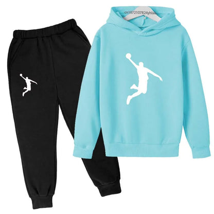 Kids Casual Hoodie and Pants Tracksuit Set