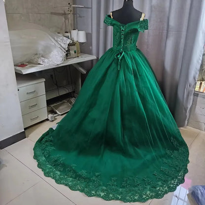Off Shoulder Plus Size Wedding Dress Tulle and Organza