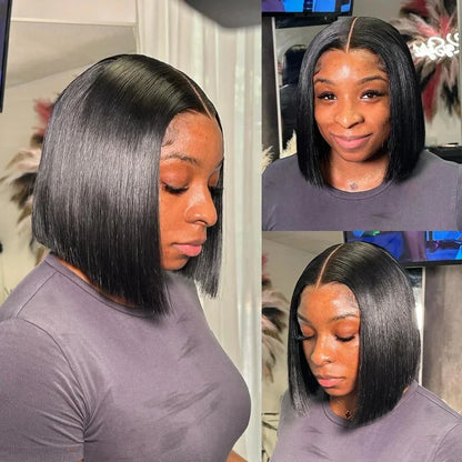 Bob Straight Lace Front Wig 16 Inch Human Hair