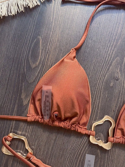 Halter Neck Micro Bikini Set Women Solid Swimwear
