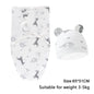 Cotton Cartoon Printed Baby Blanket Hat Set