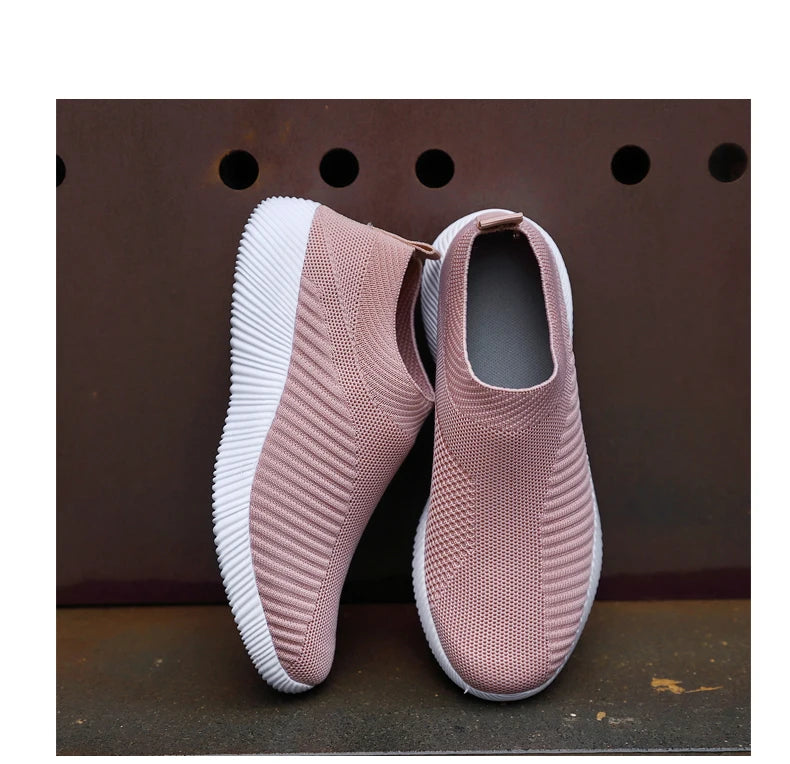 Pink Women Slip On Walking Shoes Lightweight EVA
