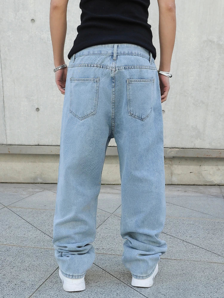 Men's Baggy Denim Jeans Casual Loose Straight Pants