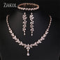 ZAKOL Brilliant Zirconia Leaf Jewelry Set for Women