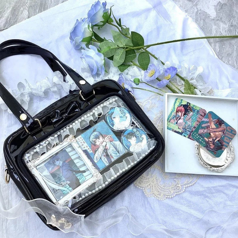 Y2K Transparent Bow Ita Bag Women Crossbody Handbag
