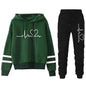 Womens Casual Stripe Hoodie and Sweatpants Set