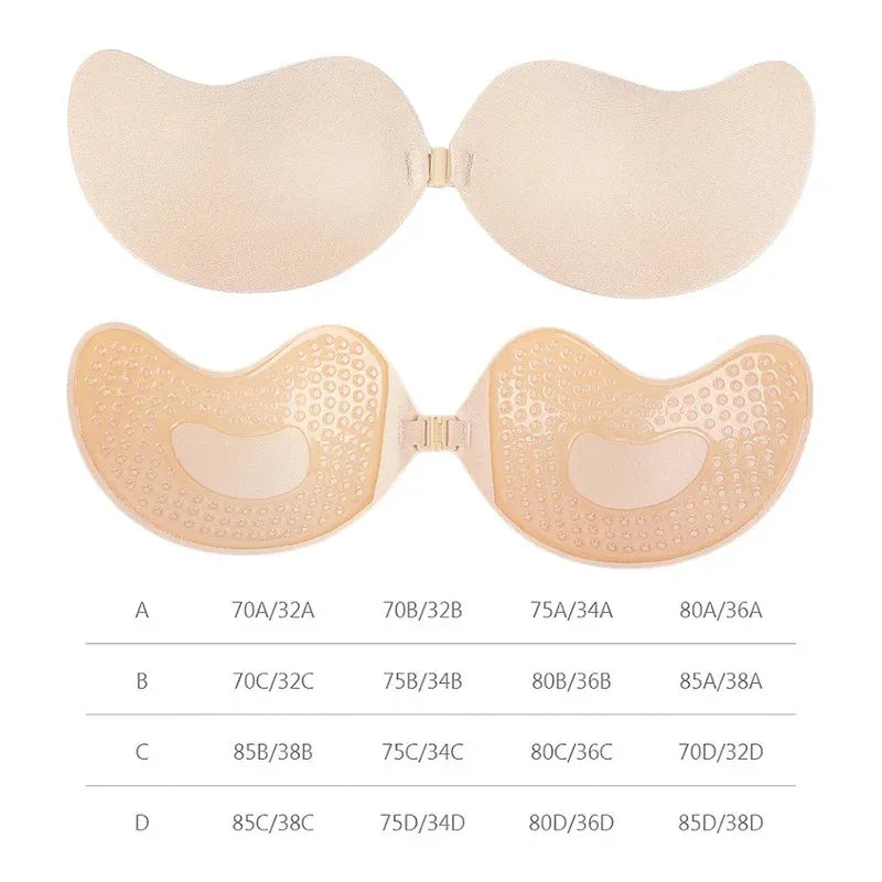 Invisible Push Up Bra Self-Adhesive Silicone Black Skin