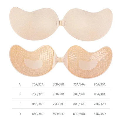 Invisible Push Up Bra Self-Adhesive Silicone Black Skin