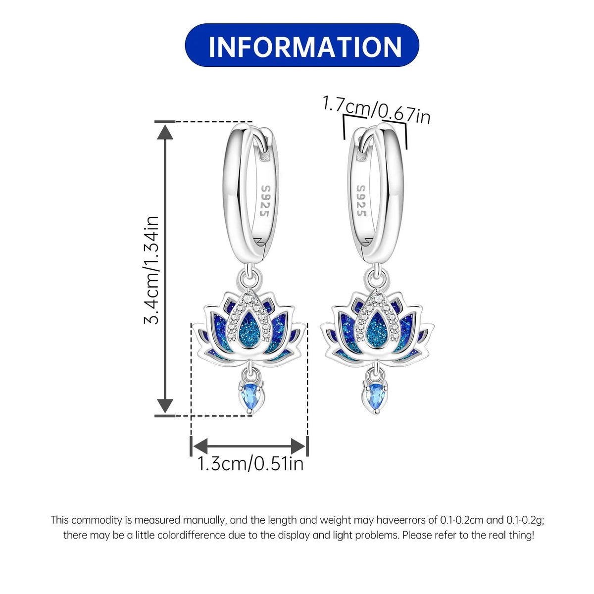 S925 Sterling Silver Iris Flower Hoop Earrings for Women