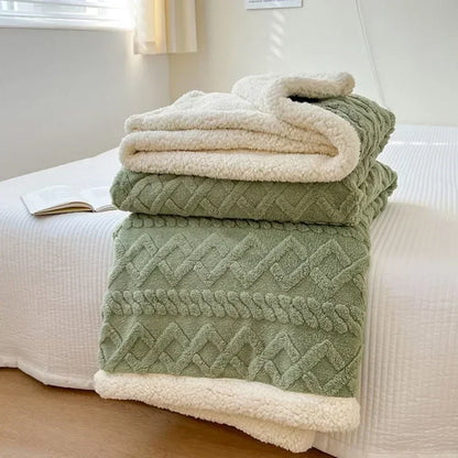 Soft Woolen Blanket, 100% Polyester, Striped Design