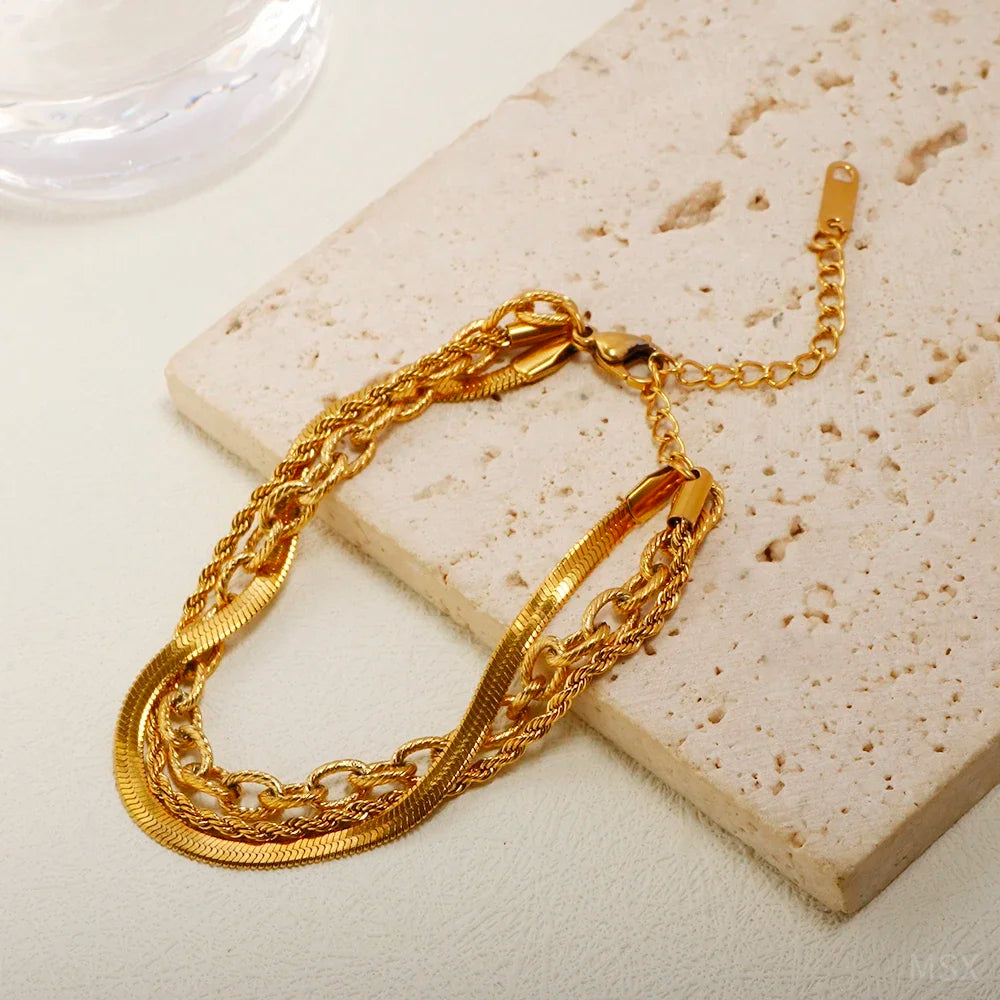 Gold Stainless Steel Bohemian Personalized Anklet