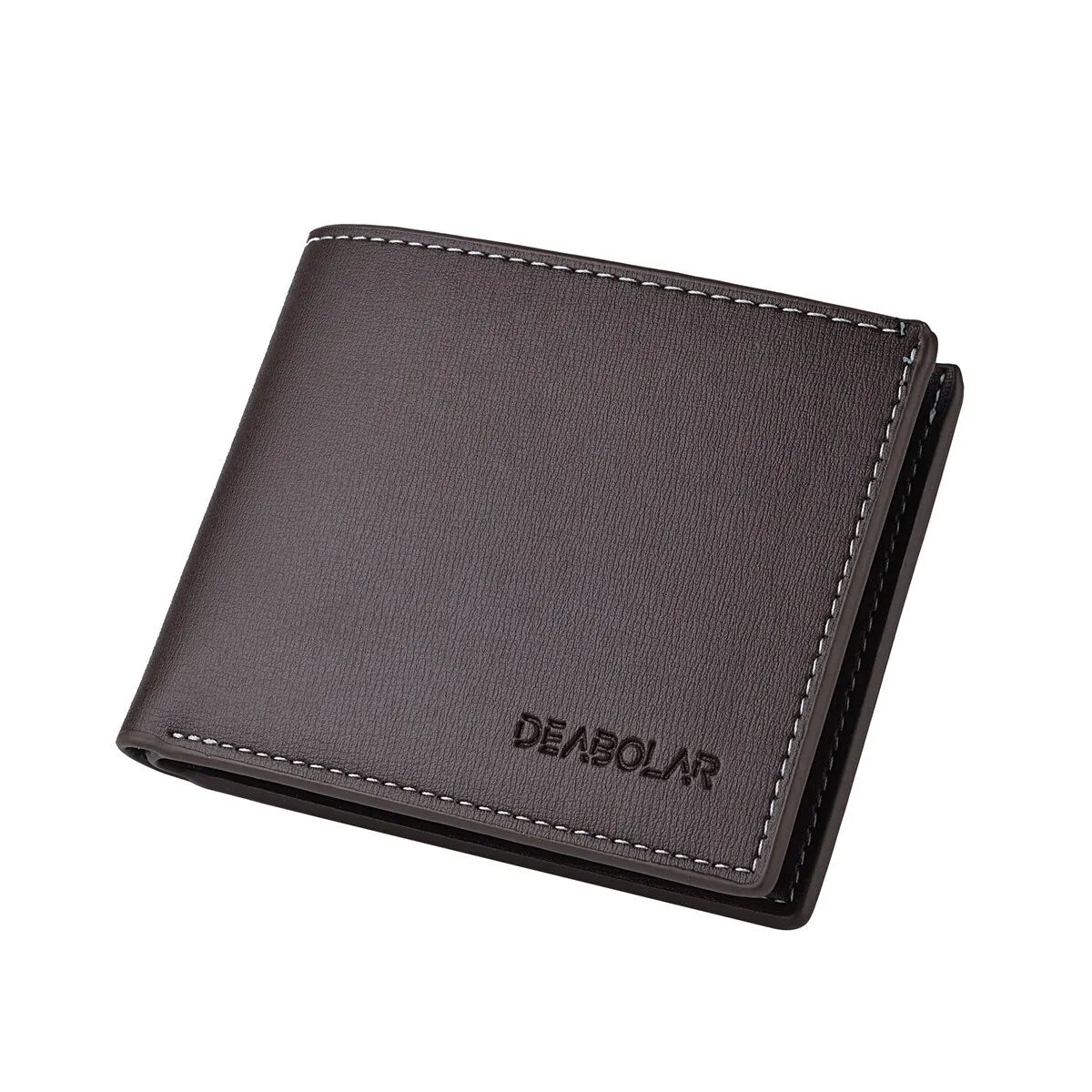 PU Leather Short Wallet for Men in Thin Folding Design