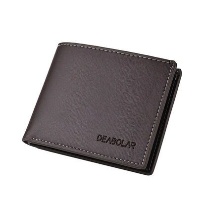 PU Leather Short Wallet for Men in Thin Folding Design