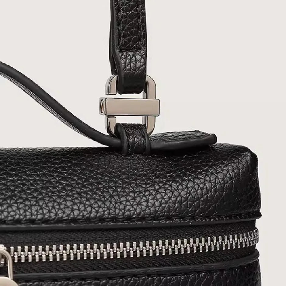 Lychee Grain Patent Leather Shoulder Bag for Women