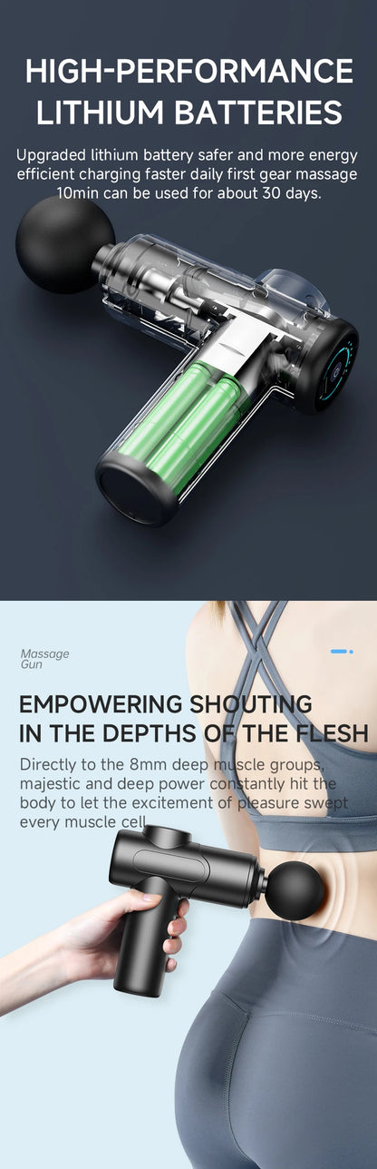 Fascia Gun for Muscle Soreness Relief with LED Screen