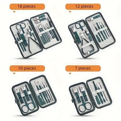 Stainless Steel Nail Care Kit with Travel Case