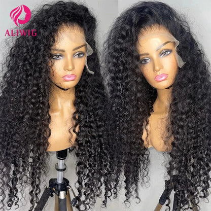 Kinky Curly 13x6 Lace Front Wig Human Hair Transparent Lace