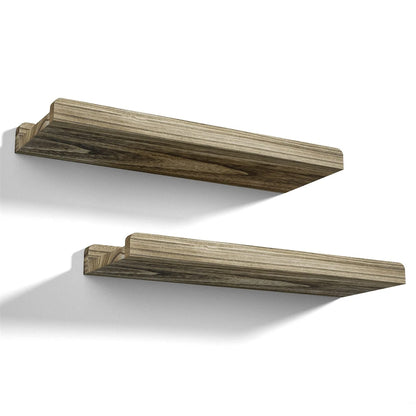 Wooden Floating Shelves Set of 2 Wall Mounted