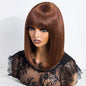 Straight Brazilian Human Hair Bob Wig With Bangs