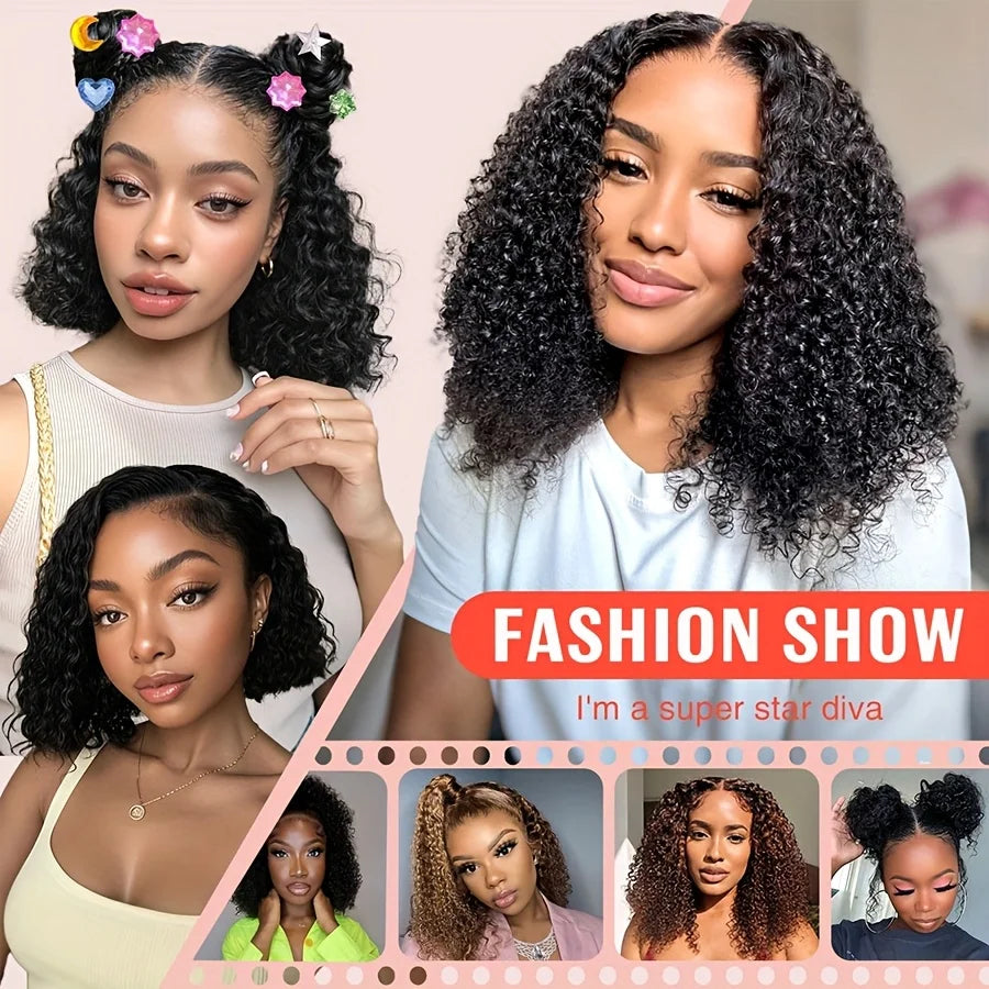 Deep Wave Bob Wig Human Hair Lace Front Short Curly