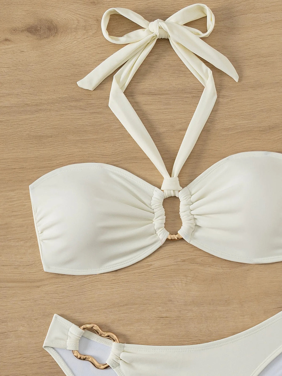 Bandeau Push-Up Bikini Set with Brazilian Thong