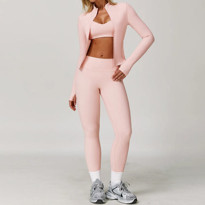 Yoga Suit Sports Set for Women Long Sleeve Athletic Wear