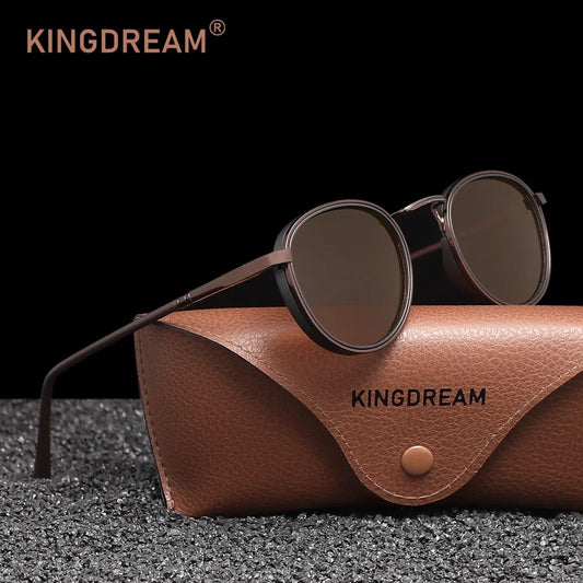 KINGDREAM Polarized Round Frame Sunglasses UV400