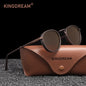 KINGDREAM Polarized Round Frame Sunglasses UV400